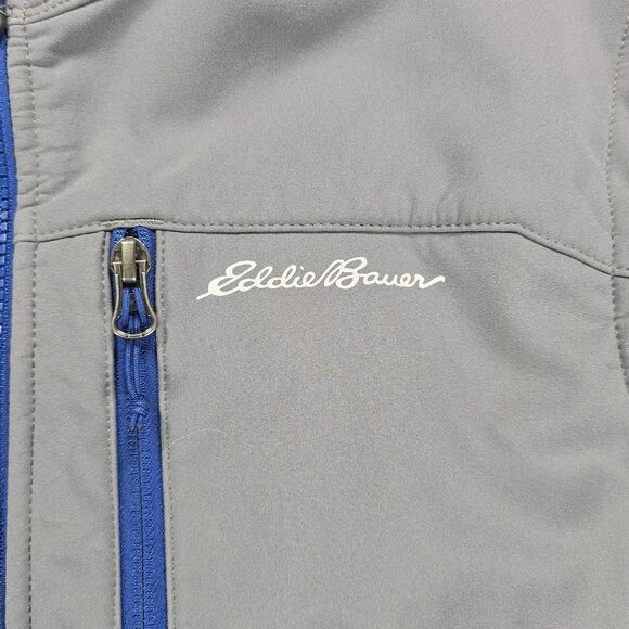 Eddie Bauer Vest Mens L Gray Full Zip Fleece Lined Repellant Outdoor Hiking - Picture 5 of 8